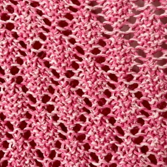 Talbots Pointelle Crewneck Sweater - Aurora Pink/White - M - Picture 8 of 10